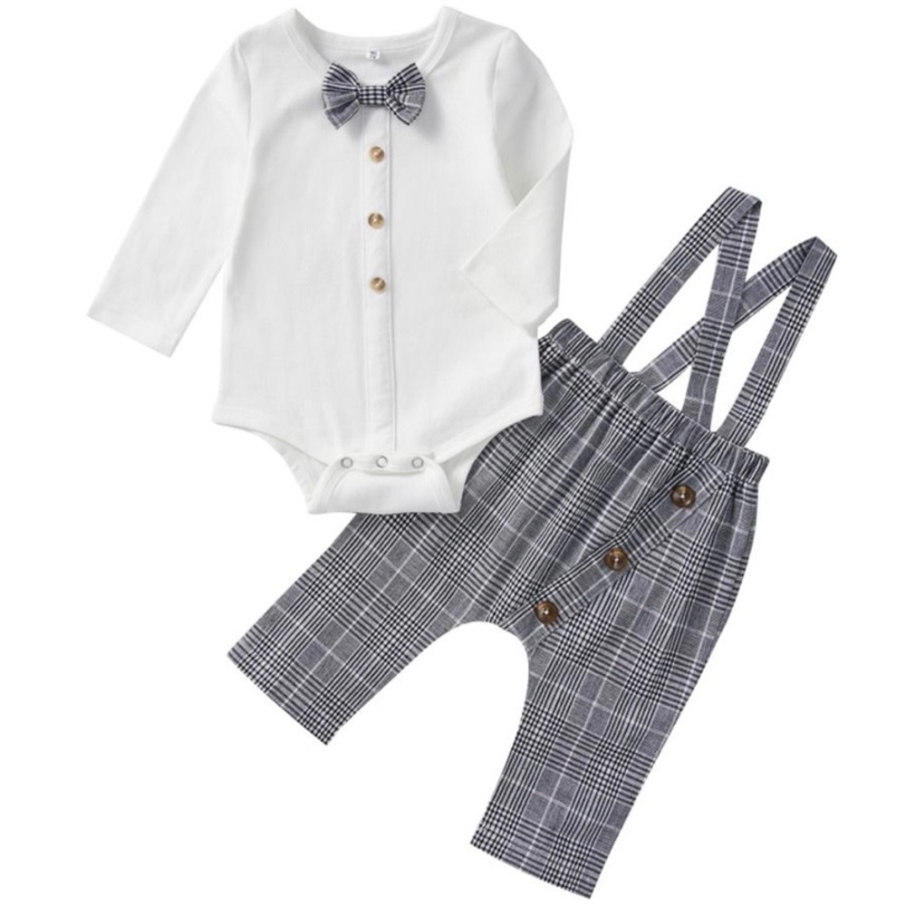 Boutique Little Gentleman’s Shirt & Suspenders Set